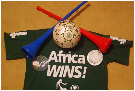 Vuvuzelas, T-shirts and Footballs with Campaign Message